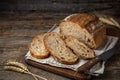 Slices of freshly baked homemade sour dough bread