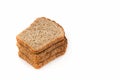 Slices of grain bread on a white isolated background. Healthy eating concept