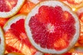 Slices of a grapefruit