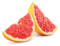 Slices of grapefruit citrus fruit isolated on white Royalty Free Stock Photo