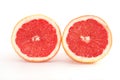 Slices of grapefruit macro closeup on white background Royalty Free Stock Photo