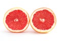 Slices of grapefruit macro closeup on white background Royalty Free Stock Photo