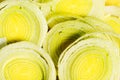 Slices of green leek. Close up. Royalty Free Stock Photo