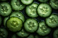 Slices of hydrated and crunchy cucumber for a healthy diet,Generative AI