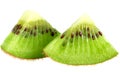 Slices kiwi fruit isolated on white background Royalty Free Stock Photo