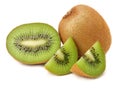 Slices kiwi fruit isolated on white background Royalty Free Stock Photo