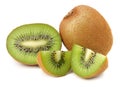 Slices kiwi fruit isolated on white background Royalty Free Stock Photo