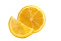 Slices of lemon citrus fruit isolated on white background Royalty Free Stock Photo