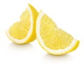 Slices of lemon citrus fruit isolated on white Royalty Free Stock Photo