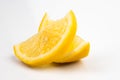 Slices of lemon citrus fruit isolated on white background. Lemon slice with shadow Royalty Free Stock Photo
