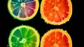 Slices of lemon, lime, orange and grapefruit . Royalty Free Stock Photo