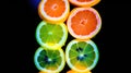 Slices of lemon, lime, orange and grapefruit . Royalty Free Stock Photo