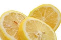 Slices of lemon on white Royalty Free Stock Photo