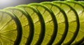 Slices of lime arranged in a Royalty Free Stock Photo