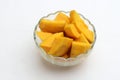 Slices of mango placed in a bowl Royalty Free Stock Photo