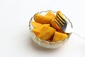 Slices of mango placed in a bowl Royalty Free Stock Photo