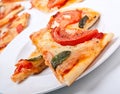 Slices of margerita pizza Royalty Free Stock Photo