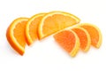 The slices of orange and jelly candies