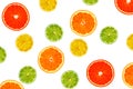 Slices of Orange, Lemon, Lime and Grapefruit isolated on white Royalty Free Stock Photo