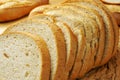 slices of pan de payes, a round bread typical of Catalonia, Spain