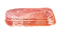 Slices of parma ham prosciutto isolated on white background Royalty Free Stock Photo