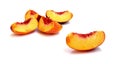 Slices of a peach fruit Royalty Free Stock Photo