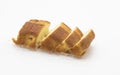 slices of pound cake isolated on white background, front view Royalty Free Stock Photo