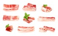 Slices of Prosciutto, Spanish Jamon Cut, Parma Ham Royalty Free Stock Photo