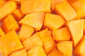 Slices of pumpkin close up