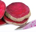 Slices of red beetroot isolated on a white background. Royalty Free Stock Photo