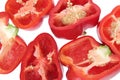 Slices of Red Capsicums Royalty Free Stock Photo