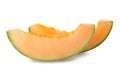 Slices of ripe cantaloupe melon