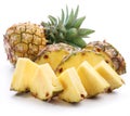 Slices of ripe pineapple.