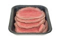 Slices of roast beef isolated