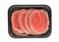 Slices of roast beef isolated