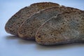 Slices of rye bread covered in mold. Spoiled bread Royalty Free Stock Photo