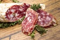 Slices of salame from Italy