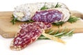 Slices of salame from Italy