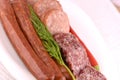 Slices of salame from tuscany