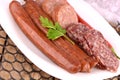 Slices of salame from tuscany