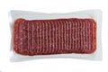 Slices salami in the package Royalty Free Stock Photo