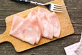 Slices of Sausage Mortadella on cutting board Royalty Free Stock Photo