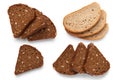 Slices of sliced rye and wheaten bread