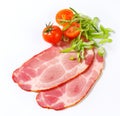 Slices of smoked pork neck Royalty Free Stock Photo