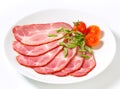 Slices of smoked pork neck Royalty Free Stock Photo