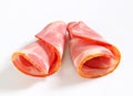 Slices of smoked pork - rolled up Royalty Free Stock Photo