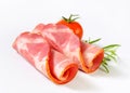Slices of smoked pork - rolled up Royalty Free Stock Photo
