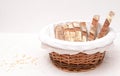 Slices of sourdough bread in a basket