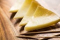 Slices of spanish cheese Royalty Free Stock Photo