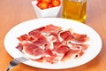 Slices of spanish ham Royalty Free Stock Photo